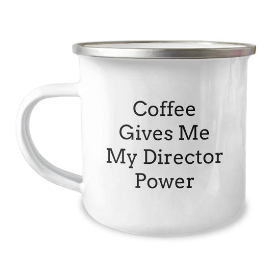 Funny Director Gifts from Men to Women, Christmas Unique Director Mugs, Camping Mug for Director Enthusiasts, Coffee Gives Me My Director Power - Image 1
