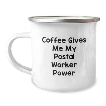 Funny Postal Worker Gifts for Christmas - Camping Mug with Coffee Quote - Image 1