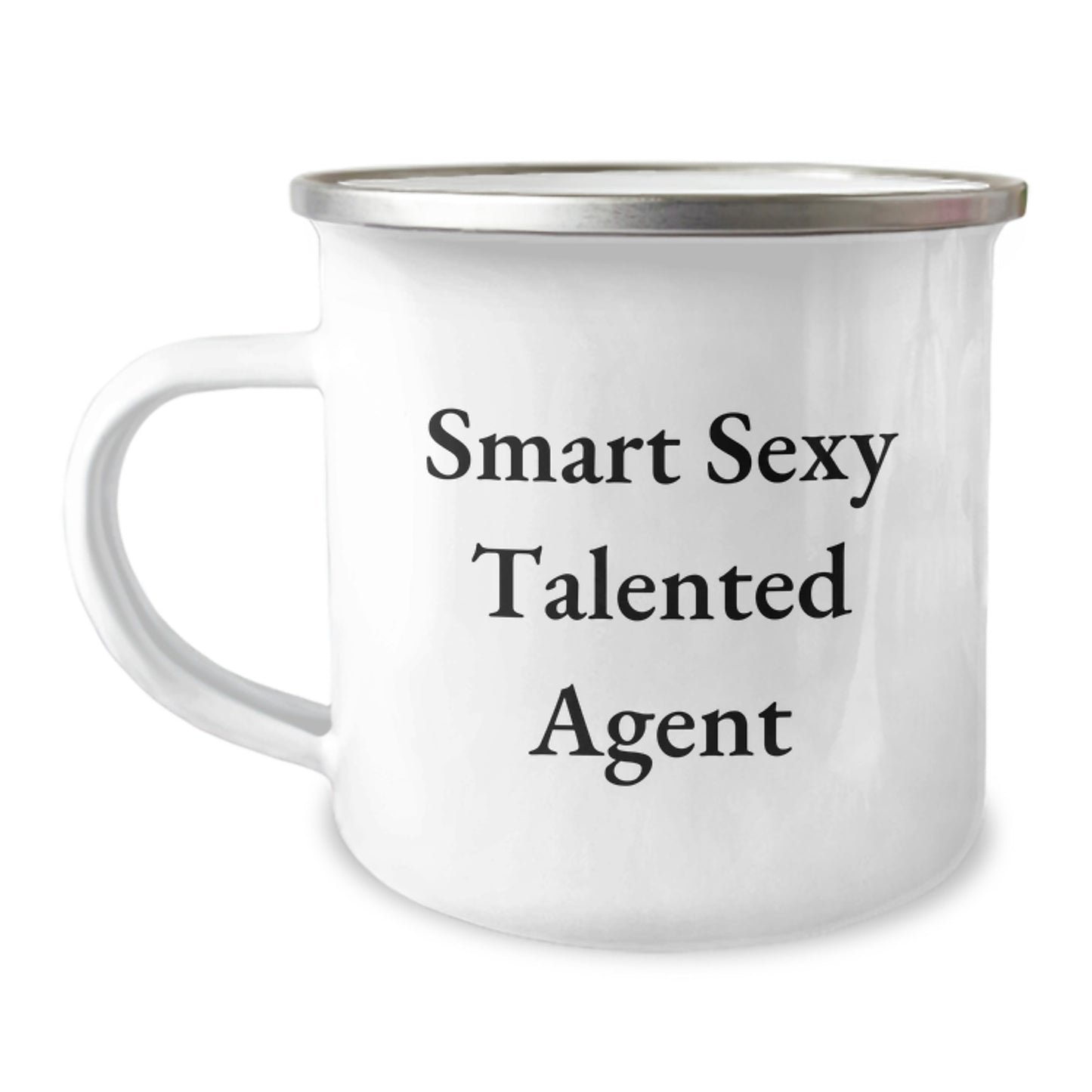 Funny Agent Camping Mug Gifts from Friends for Men on Christmas - 'Smart, Sexy, Talented Agent' Quote - Image 1