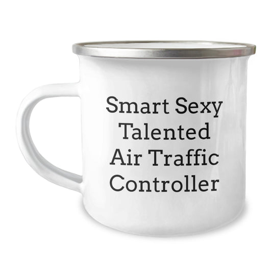 Unique Gifts for Air Traffic Controller Friends, Smart Sexy Talented Air Traffic Controller Christmas Camping Mug - Image 1