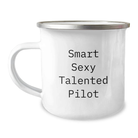 Funny Pilot Gifts from Family for Men, Christmas Unique Gifts for Friends and Coworkers, Smart Sexy Talented Pilot Camping Mug - Image 1
