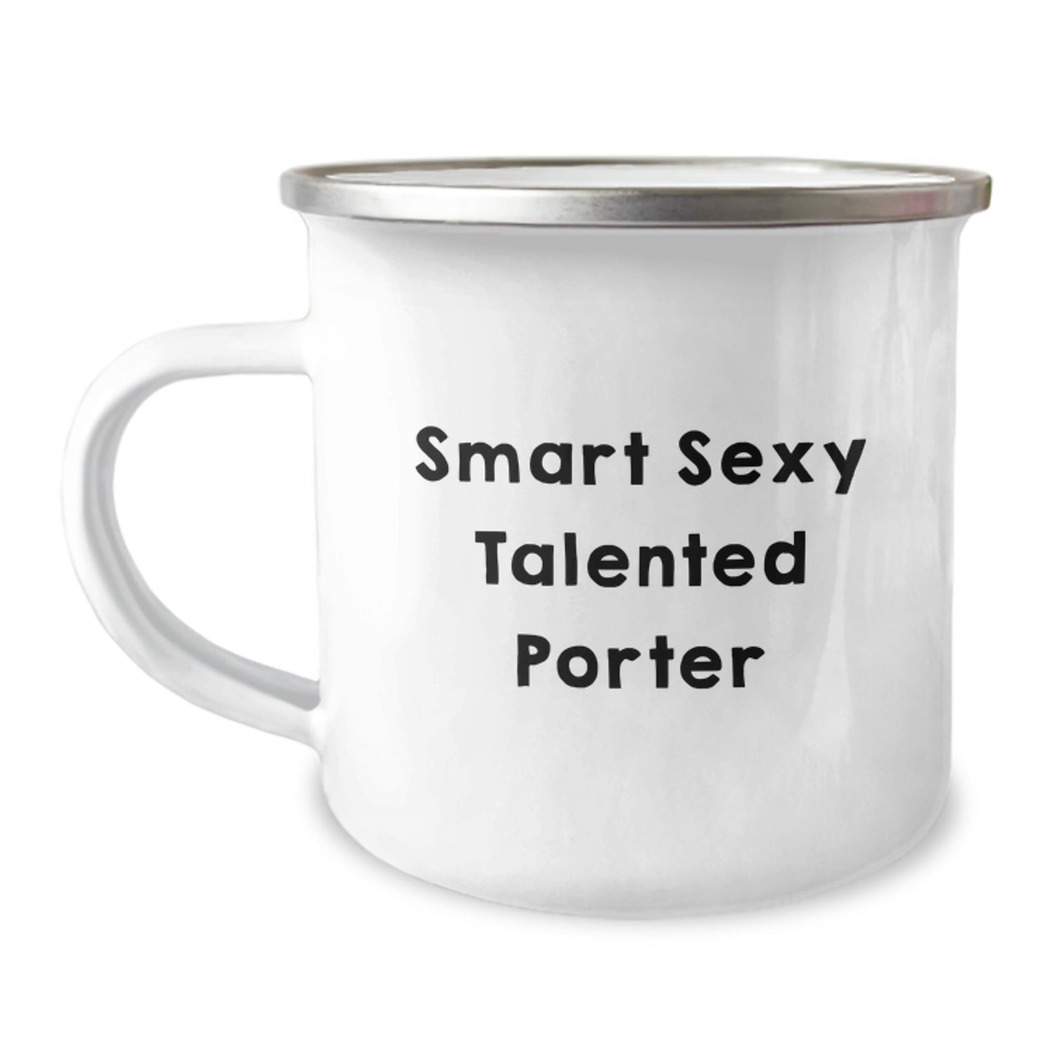 Funny Gifts for Porter, Camping Mug with Smart Sexy Talented Quote, Christmas Unique Gifts from Friends - Image 1