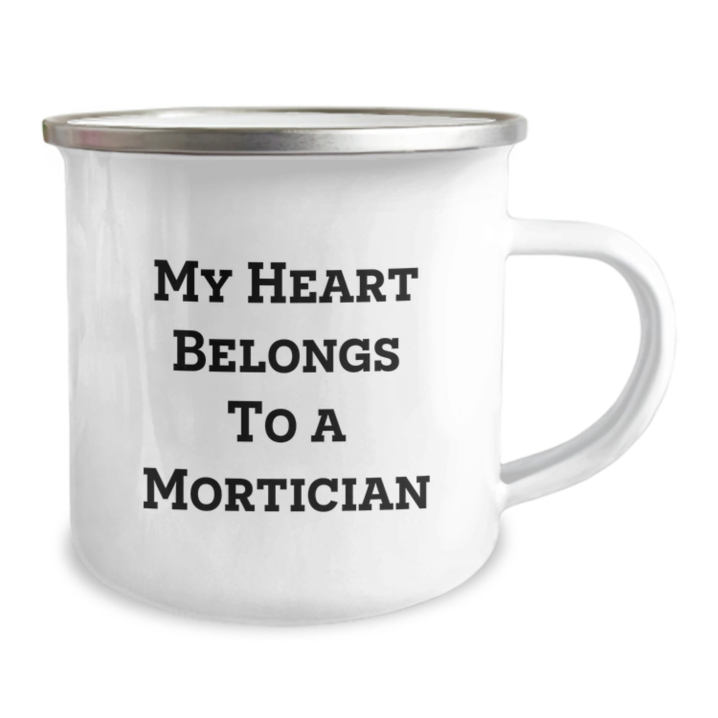 Funny Mortician Gifts for Him, Christmas Unique Mortician Mugs with 'My Heart Belongs To A Mortician' Quote, Camping Mug for Mortician Enthusiast - Image 2