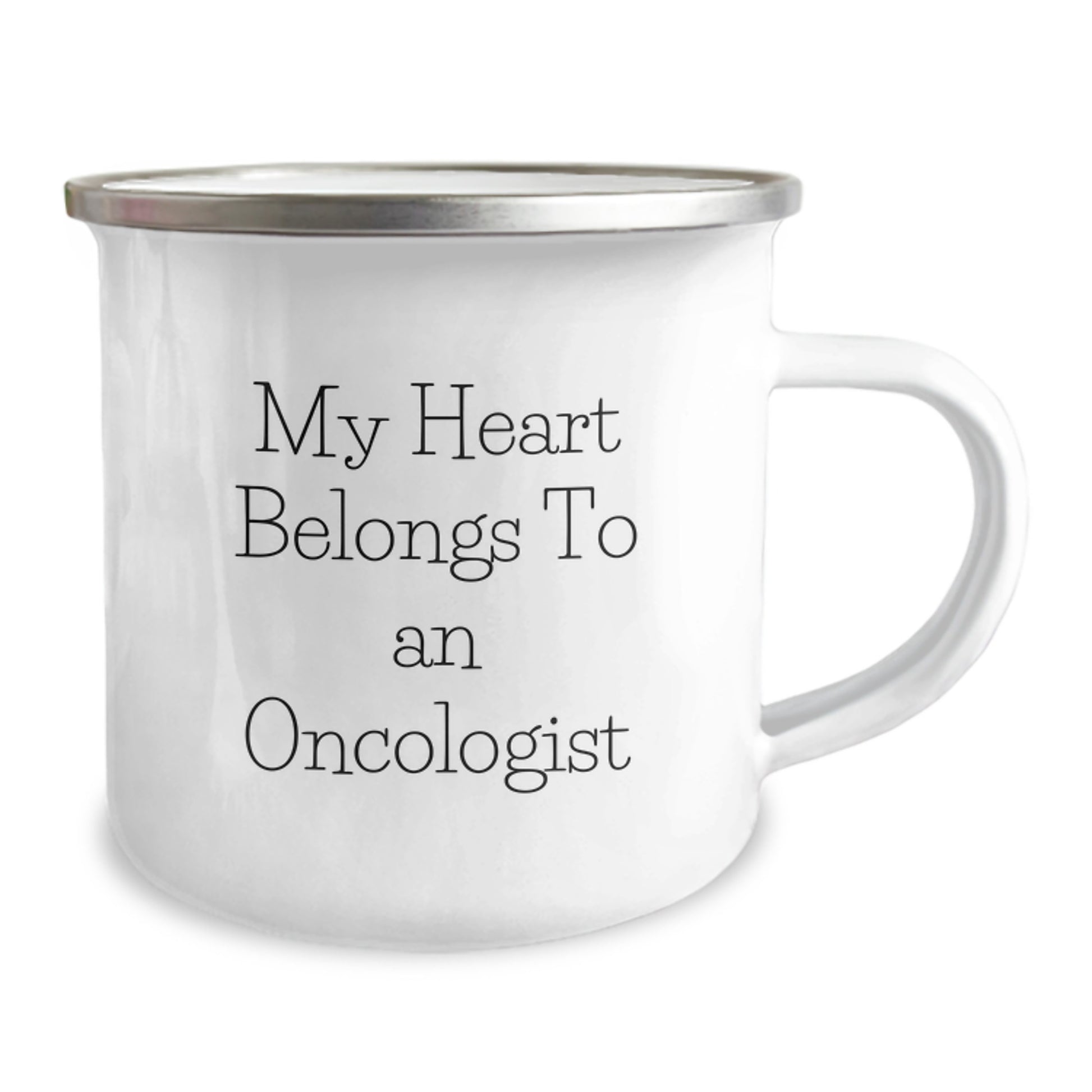 Funny Oncologist Gifts for Him, My Heart Belongs To An Oncologist Camping Mug, Unique Christmas Memorable Presents for Oncologist Friends - Image 2