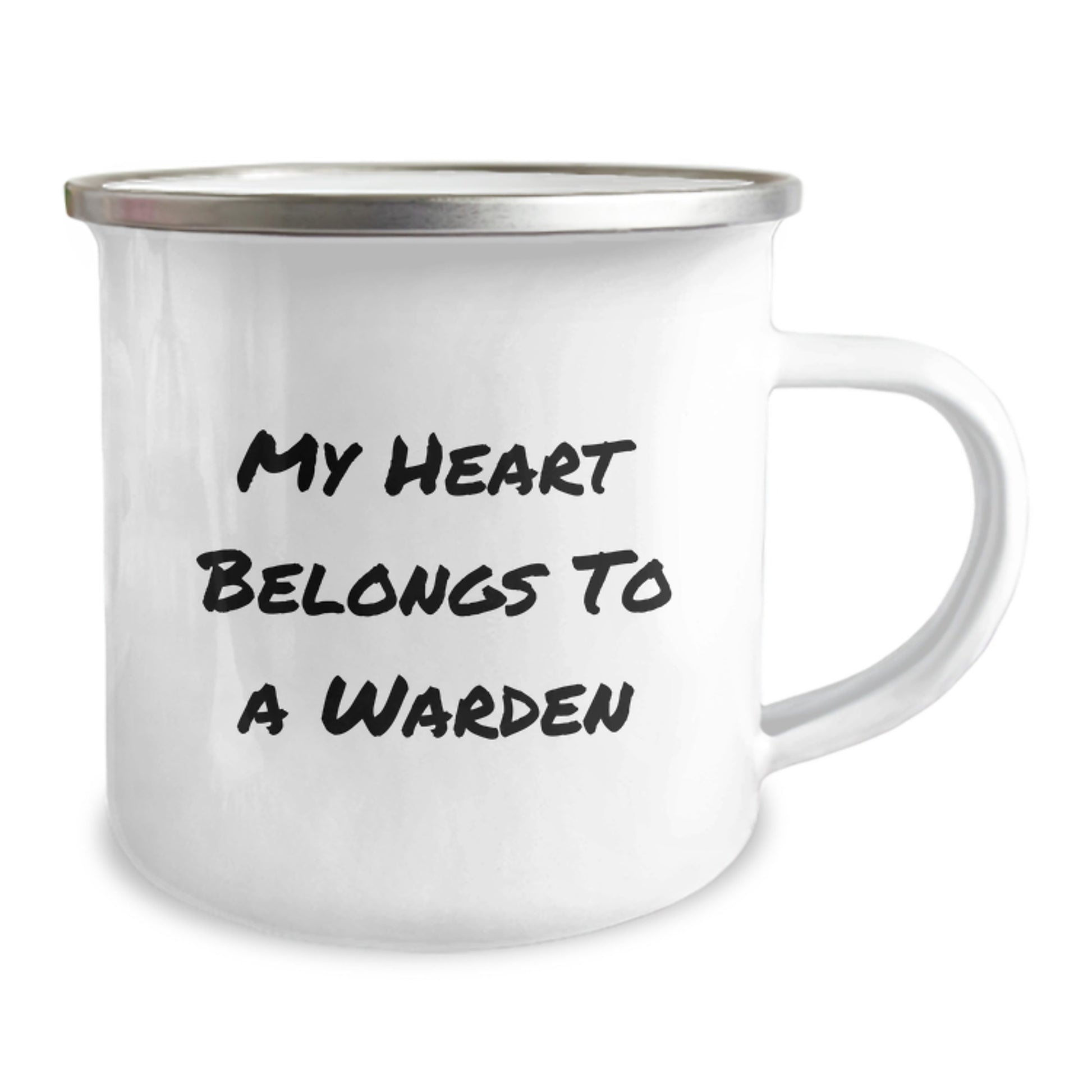 Funny Warden Gifts, My Heart Belongs To A Warden, Warden Camping Mug - Christmas Unique Gifts from Family to Warden - Image 2