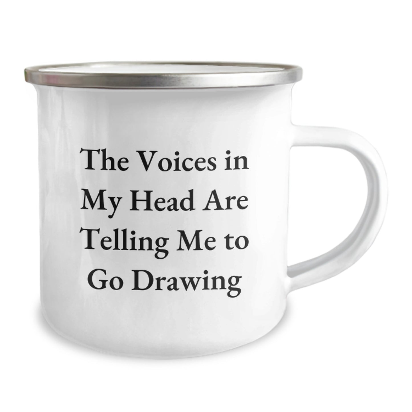 Funny Drawing Gifts for Friends from Men - The Voices In My Head Are Telling Me To Go Drawing - Unique Christmas Unique Gifts for Drawing Enthusiasts - Stainless Steel Camping Mug - Image 2