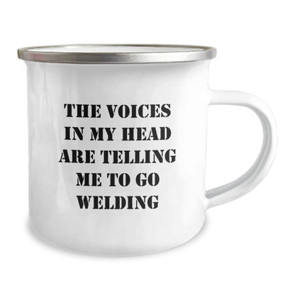 Welding Humor Funny Gifts from Men to Family for Welding Lovers - The Voices In My Head Are Telling Me To Go Welding, Christmas Unique Gifts, Camping Mug for Welding Enthusiasts, Welding Mugs - Image 2