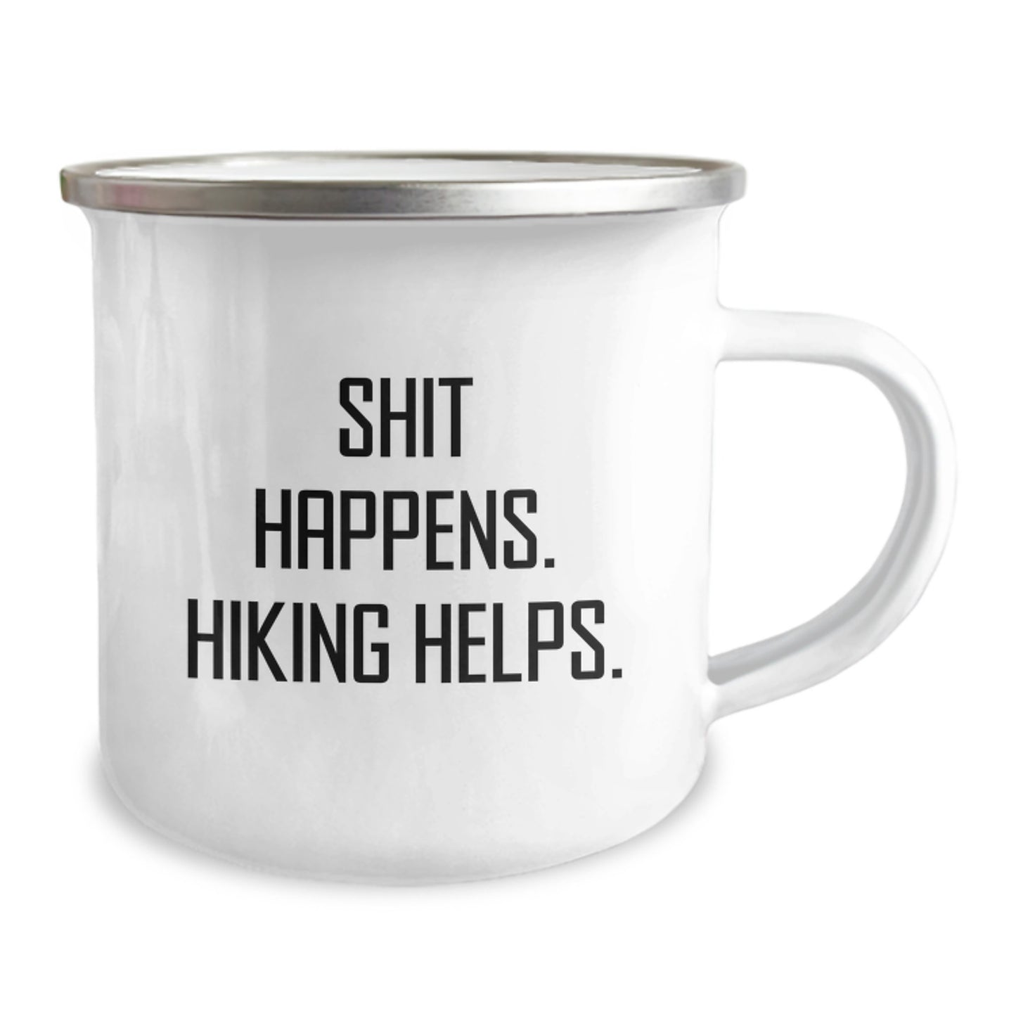 Funny Hiking Gifts for Men - Shit Happens. Hiking Helps. Camping Mug, Christmas Unique Gifts from Friends - Image 2
