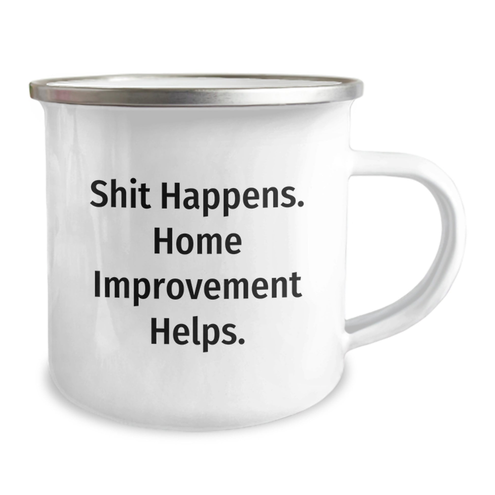 Funny Camping Mug for Home Improvement Enthusiasts Gifts from Men to Friends on Birthday, Home Improvement Helps, 'Shit Happens' Quote - Image 2