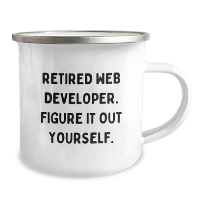 Funny Web Developer Gifts from Family - Retired Web Developer Figure It Out Yourself Camping Mug for Men - Unique Christmas Unique Gifts for Web Developer Friends - Image 2