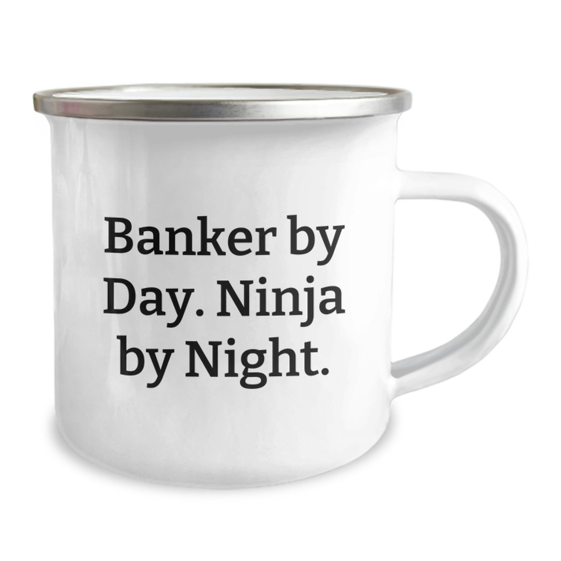 Funny Banker Gifts for Men, 'Banker By Day. Ninja By Night.' Camping Mug, Unique Christmas Memorable Presents for Him, Office Gifts from Family - Image 2