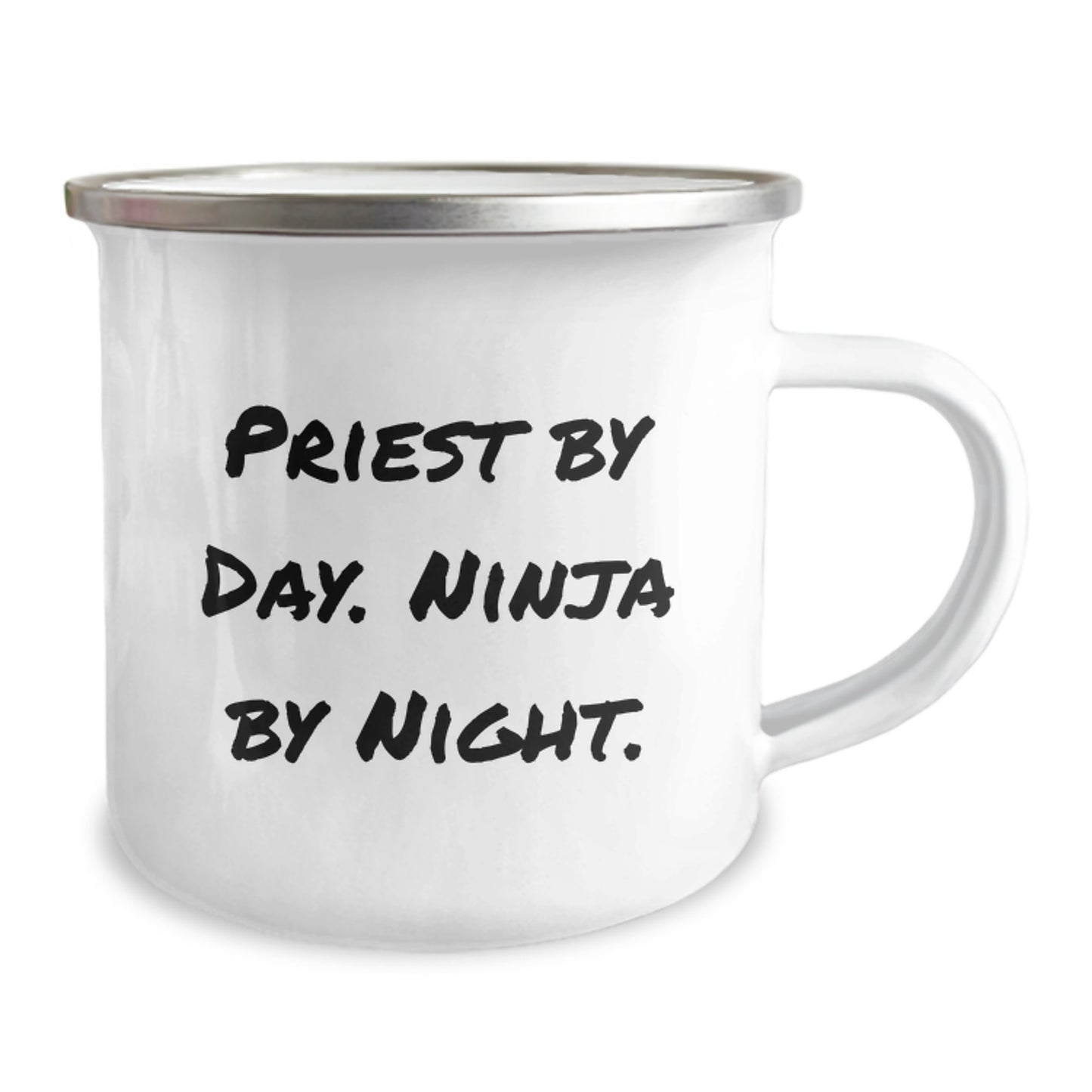 Funny Christmas Unique Gifts from Priest, Unique Camping Mug for Priest, By Day Priest By Night - Image 2