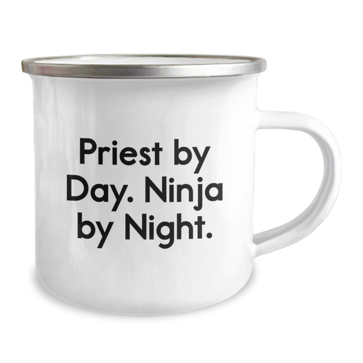 Funny Priest Gifts for Men, Priest By Day Ninja By Night Christmas Unique Mug, Camping Mug for Priest, Stainless Steel 12 oz Capacity - Image 2