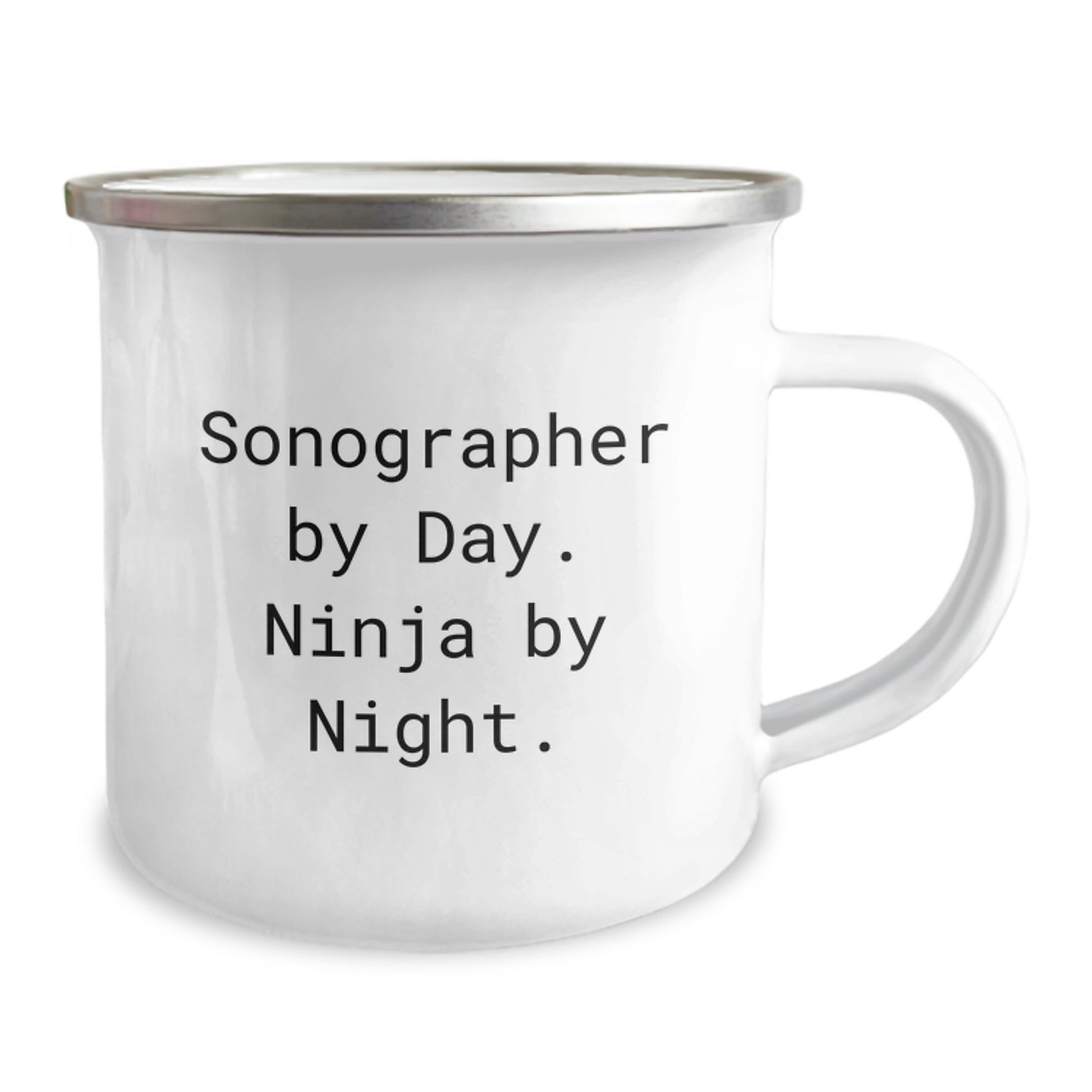 Funny Sonographer Gifts, Unique Christmas Unique Gifts from Men to Sonographer, Camping Mug by Day. Ninja By Night. - Image 2