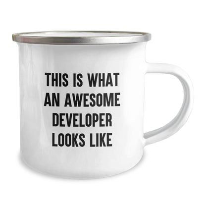 Funny Developer Gifts from Men - This Is What An Awesome Developer Looks Like Camping Mug for Christmas Unique Gifts - Image 2