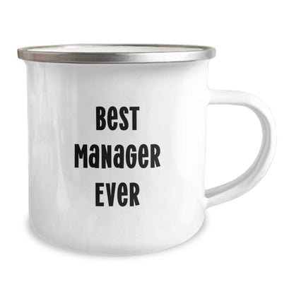 Funny Gifts from Friends for the Best Manager Ever, Unique Camping Mug for Men, Women, or Coworkers, Stainless Steel with Enamel Finish - Image 2
