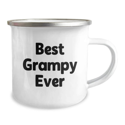 Funny Grampy Gifts for Men - 'Best Grampy Ever' Camping Mug, Unique Christmas Unique Gifts from Family to Grampy, 12 oz Stainless Steel Enamel - Image 2
