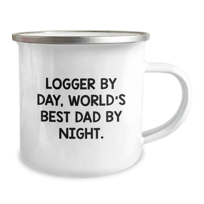 Funny Logger Gifts from Men, World's Best Dad Camping Mug for Christmas Unique Gifts - Image 2