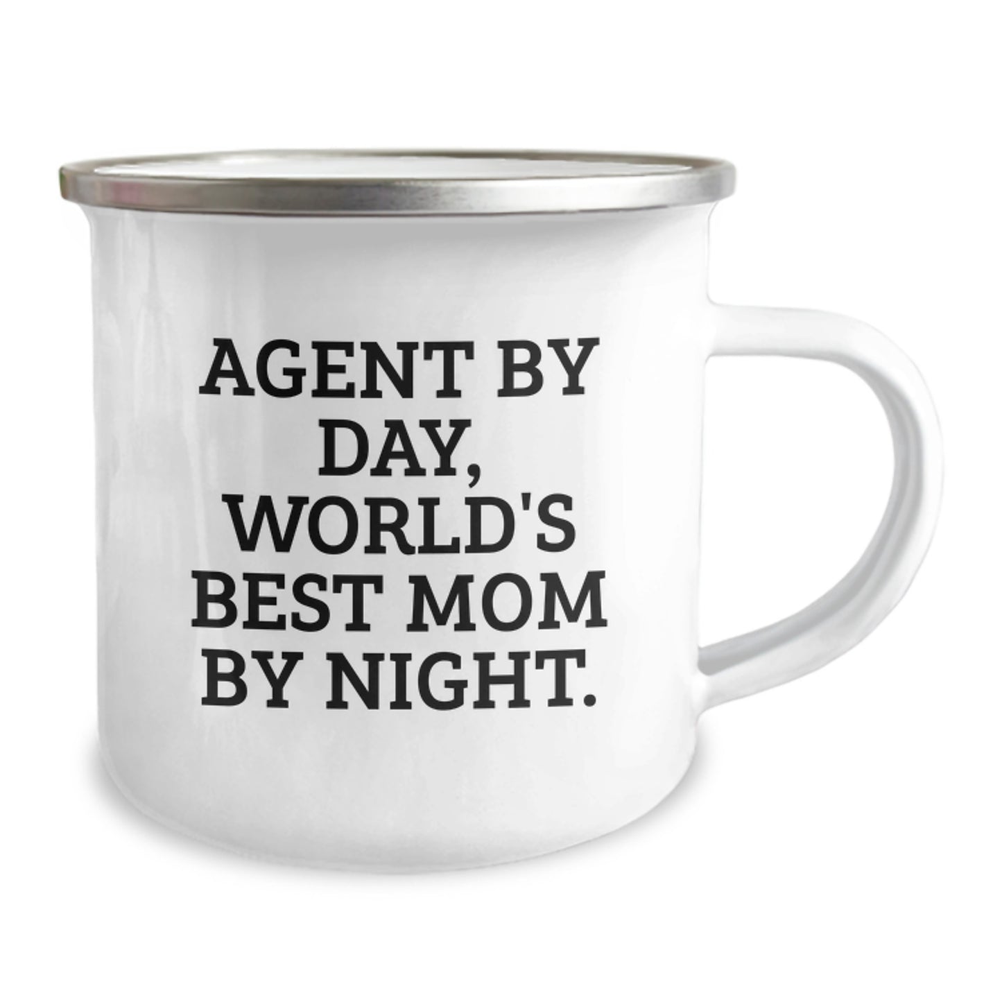Funny Agent Gifts from Men, Christmas Unique Gifts for Agent, Camping Mug Agent By Day, World's Best Mom By Night. Stainless Steel, 12 Oz - Image 2