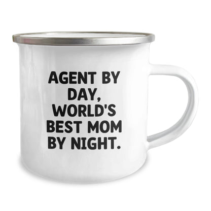 Funny Agent Gifts Camping Mugs, Agent By Day World's Best Mom By Night, Christmas Unique Agent Gifts for Agent, Gifts from Mom to Agent - Image 2