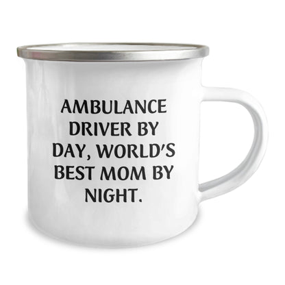 Ambulance Driver Gifts by Day, World's Best Mom by Night - Funny Christmas Camping Mug for Ambulance Driver, Men, Women, Friends and Family - Image 2