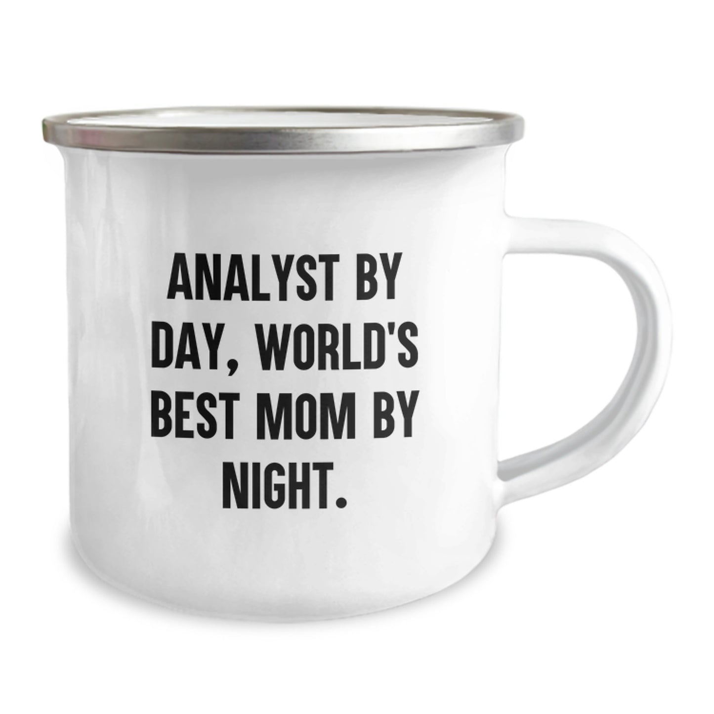 Funny Analyst Gifts from Mom, Unique Christmas Unique Gifts for Analyst, Camping Mug with 'Analyst By Day, World's Best Mom By Night.' Quote - Image 2