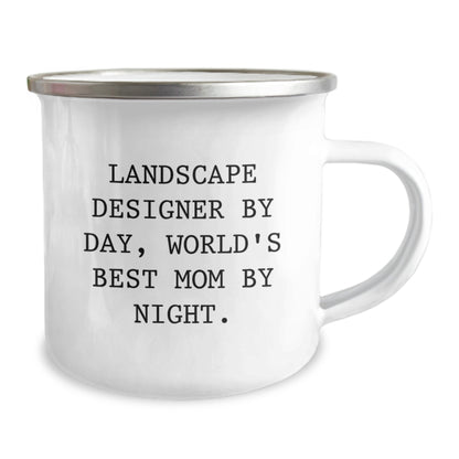 Funny Landscape Designer Gifts from Mom, Unique Christmas Mugs for Women, World's Best Mom by Night - Landscape Designer Camping Mug - Image 2