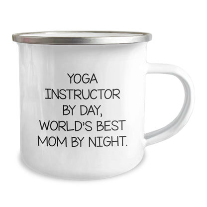 Funny Yoga Instructor Gifts for Women Camping Mug from Mom - World's Best Mom By Night - Image 2