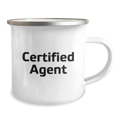 Funny Agent Gifts, Camping Mug for Graduation, 'You're a-maze-ing!' Quote, 12 oz Stainless Steel with Enamel Finish, Gifts from Family to Agent, Unique Agent Graduation Gifts - Image 2