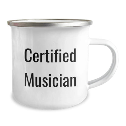 Funny Musician Gifts from Friends to Family, Musician Camping Mug, Certified Musician Quote for Christmas Unique Presents - Image 2