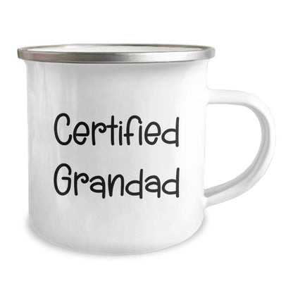 Funny Gifts from Family for Grandad Certified Grandad Camping Mug Stainless Steel with Enamel Finish - Image 2