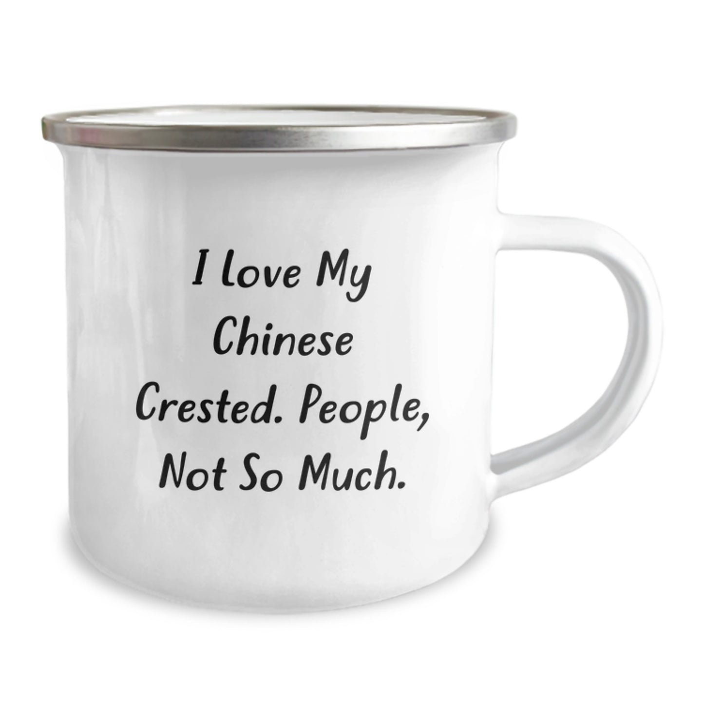 Funny Chinese Crested Dog Lover Gifts from Family for Unique Christmas Unique Gifts, Chinese Crested Dog Enthusiast Camping Mug, I Love My Chinese Crested People Not So Much - Image 2