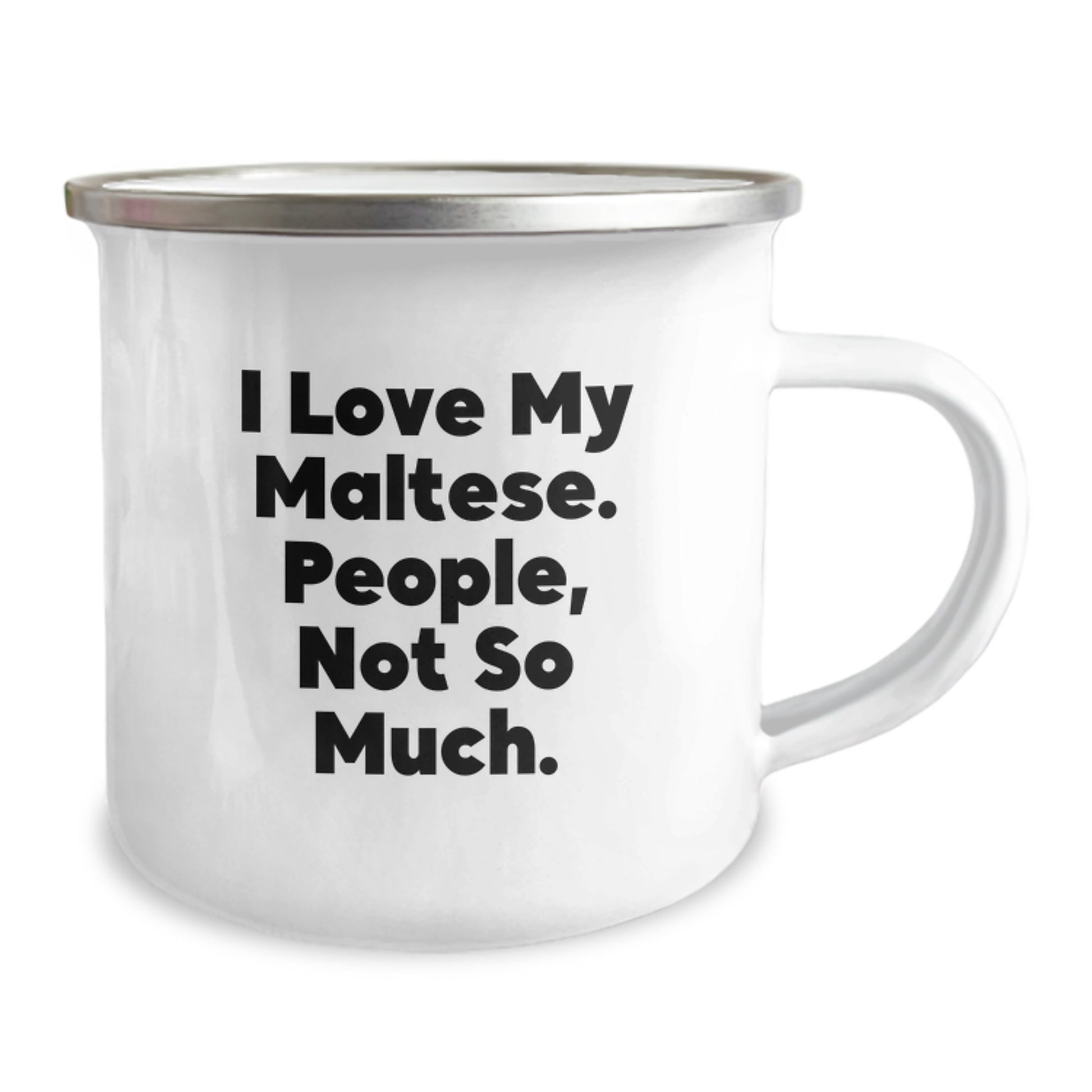 Funny Maltese Dog Gifts for Him, Unique Christmas Mugs for Maltese Lovers, Camping Mug with Quote 'I Love My Maltese. People, Not So Much.' - Image 2