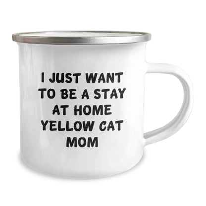 Funny Yellow Cat Mom Camping Mug Gifts from Friends for Yellow Cat Lovers Christmas Unique Presents - Image 2