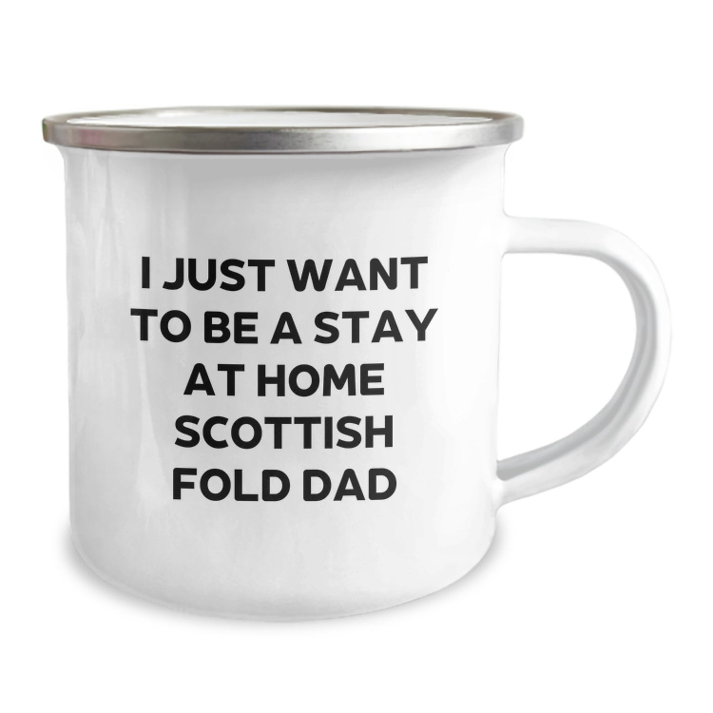 Funny Scottish Fold Cat Gifts from Dad for Men Friends Family - Christmas Unique Camping Mug I Just Want To Be A Stay At Home Scottish Fold Dad - Image 2