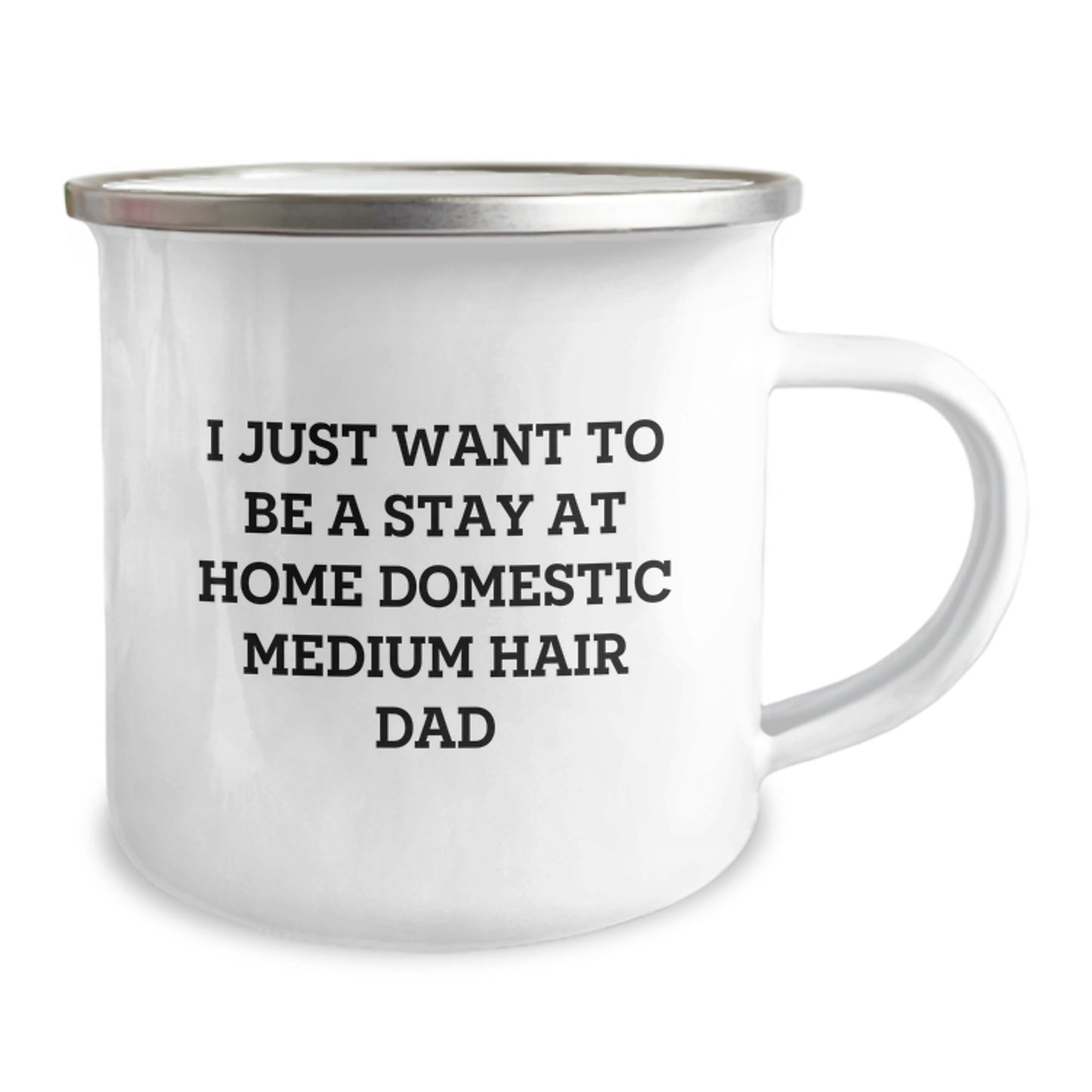 Funny Domestic Medium Hair Dad Gifts from Men to Domestic Medium Hair for Christmas Unique Mugs - Camping Mug with 'I Just Want To Be A Stay At Home Domestic Medium Hair Dad' Quote - Image 2