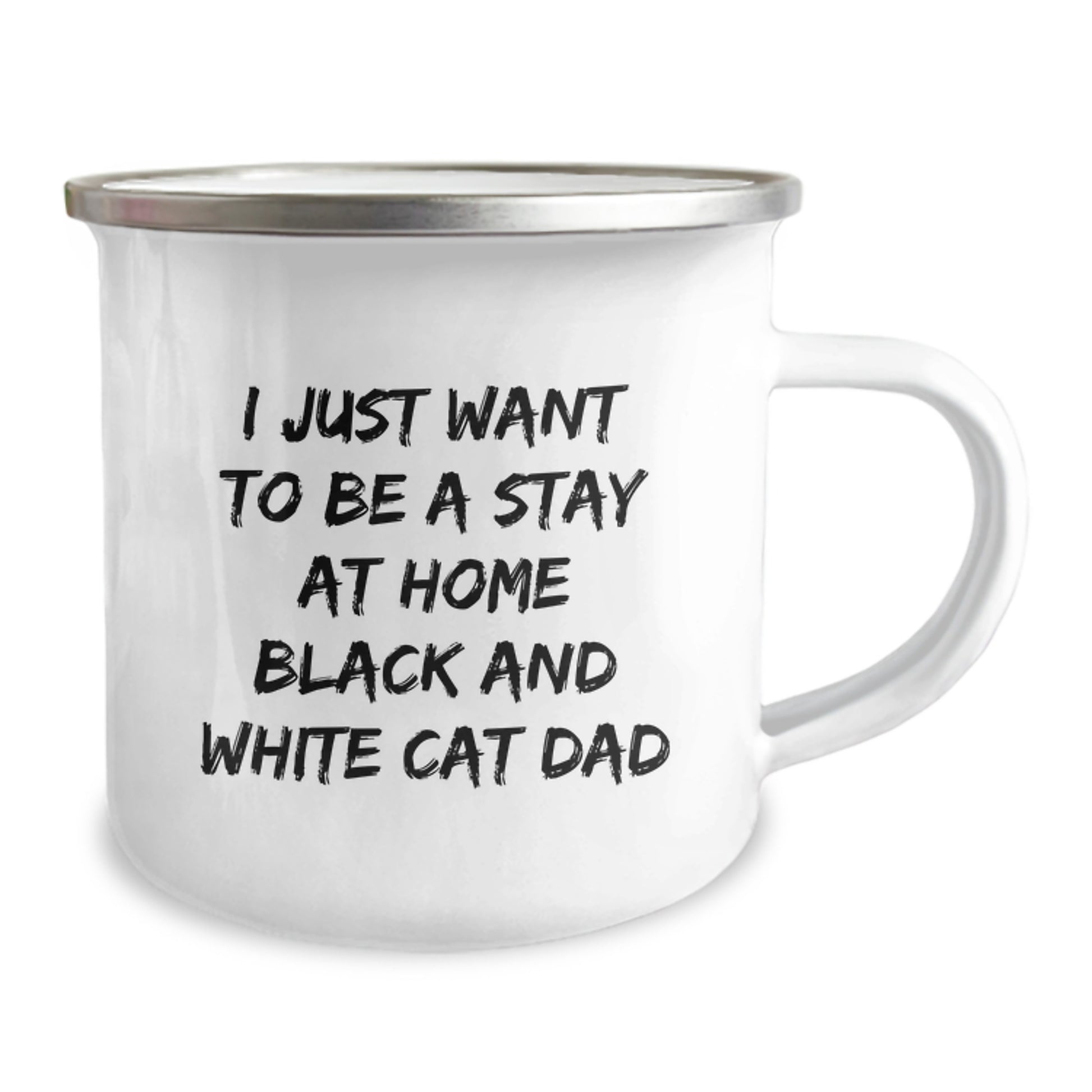 Funny Gifts for Black and White Cat Lovers, Black and White Cat Dad, Christmas Unique Gifts, Gifts from Men to Family, Men's Camping Mug Gifts - Image 2