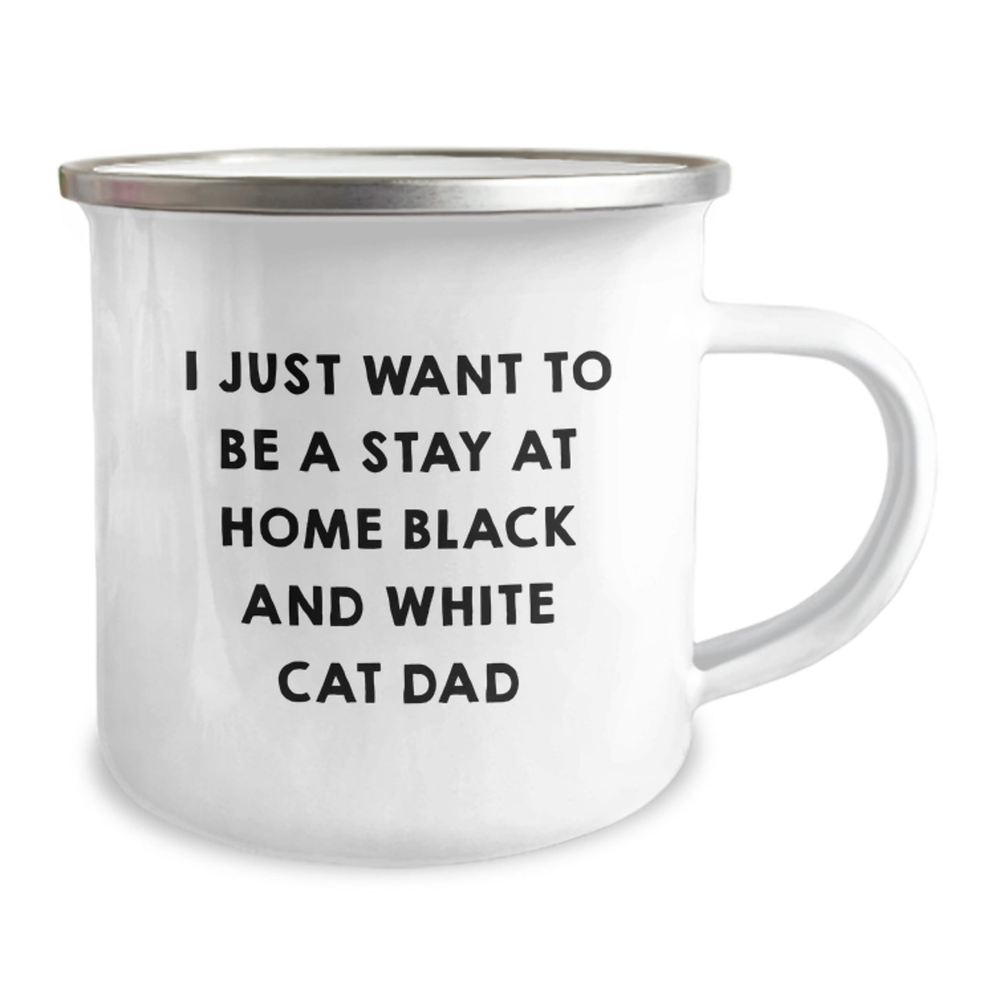 Funny Black and White Cat Dad Gifts from Men to Women on Valentine's Unique Camping Mugs for Black and White Cat Lovers - Image 2