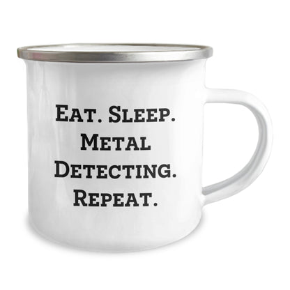 Funny Metal Detecting Gifts for Men - Eat. Sleep. Metal Detecting. Repeat. Camping Mug for Birthday from Friends - Image 2