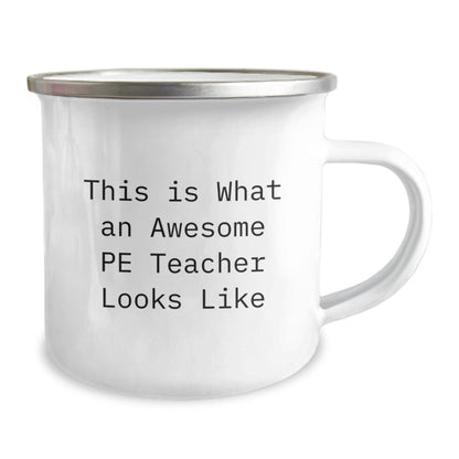 Funny PE Teacher Gifts, Camping Mug for Birthday - 'This Is What An Awesome PE Teacher Looks Like' - Gifts from Men for PE Teacher - Image 2