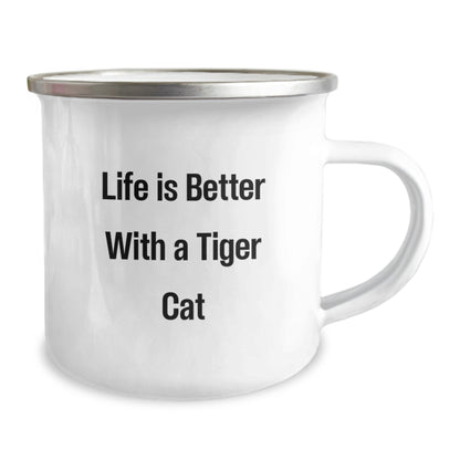Tiger Cat Gifts for Men from Family, Funny Camping Mug with Life Is Better Quote, Unique Graduation Presents - Image 2