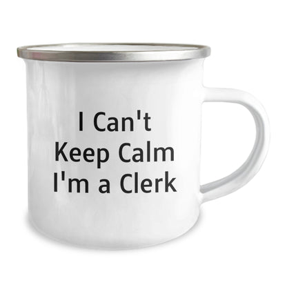 Funny Clerk Gifts for Men Women Friends Family Camping Mug I Cant Keep Calm I'm A Clerk Funny Quote Mugs for Clerk Enthusiasts - Image 2
