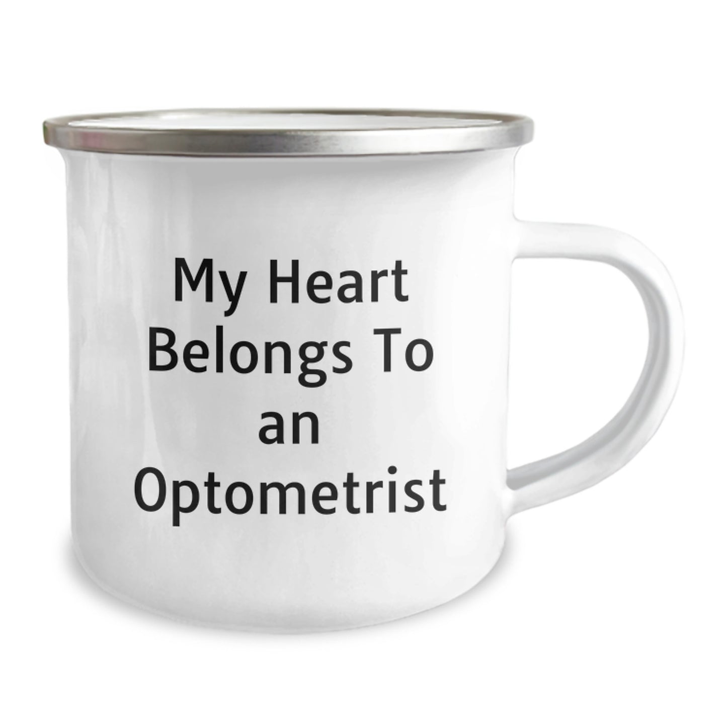 Funny Optometrist Gifts from Men, Unique Christmas Mugs for Optometrist Friends, 'My Heart Belongs To An Optometrist' Stainless Steel Camping Mug - Image 2