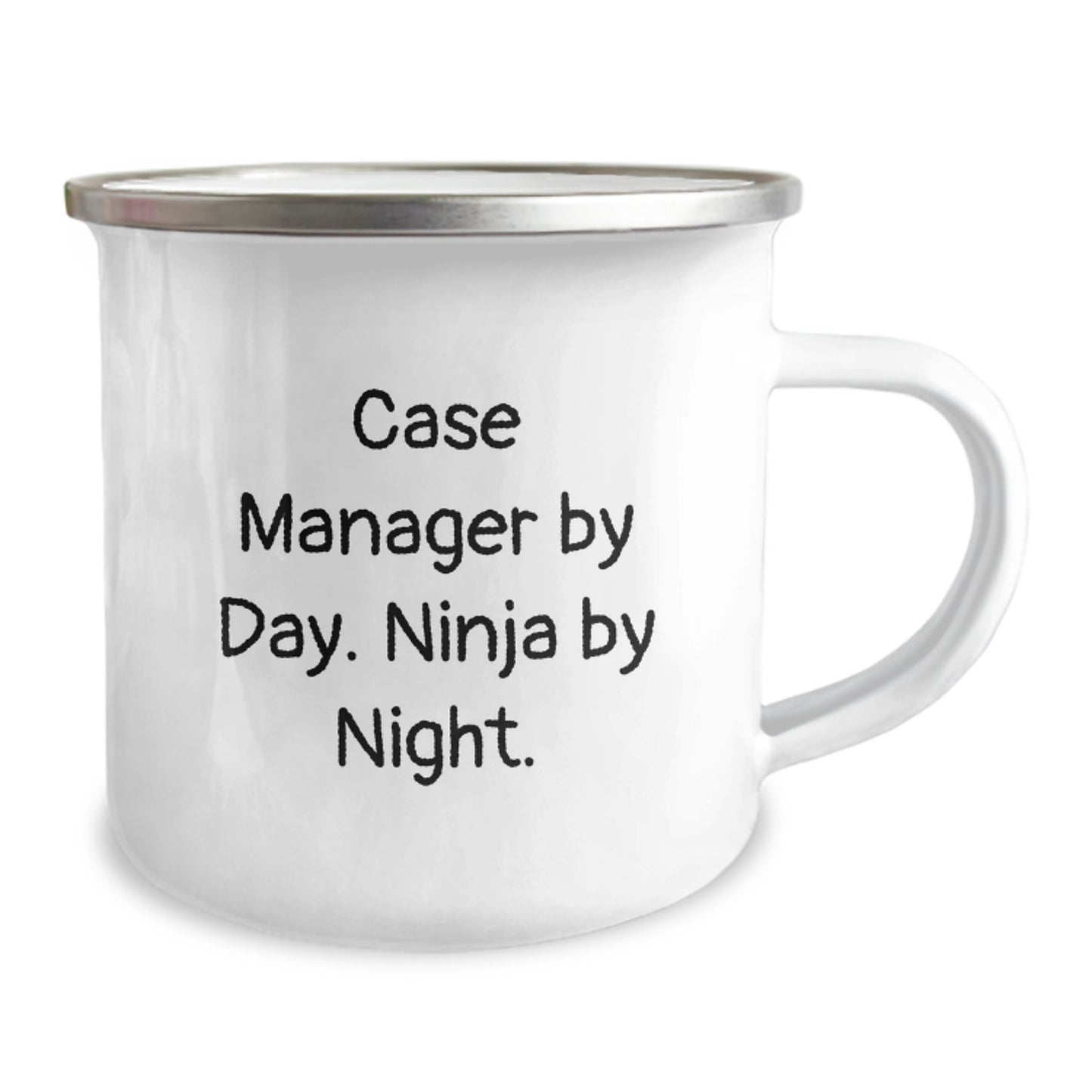 Funny Case Manager Gifts for Men by Friends, Christmas Unique Camping Mugs for Case Managers, Case Manager By Day Ninja By Night Quote - Image 2
