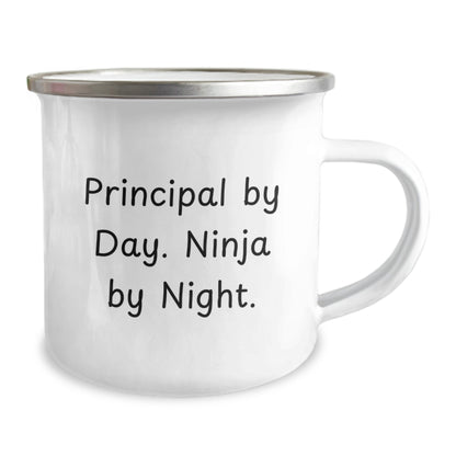 Gifts from Friends for Principal - Funny Principal by Day Ninja by Night Christmas Camping Mug - Image 2