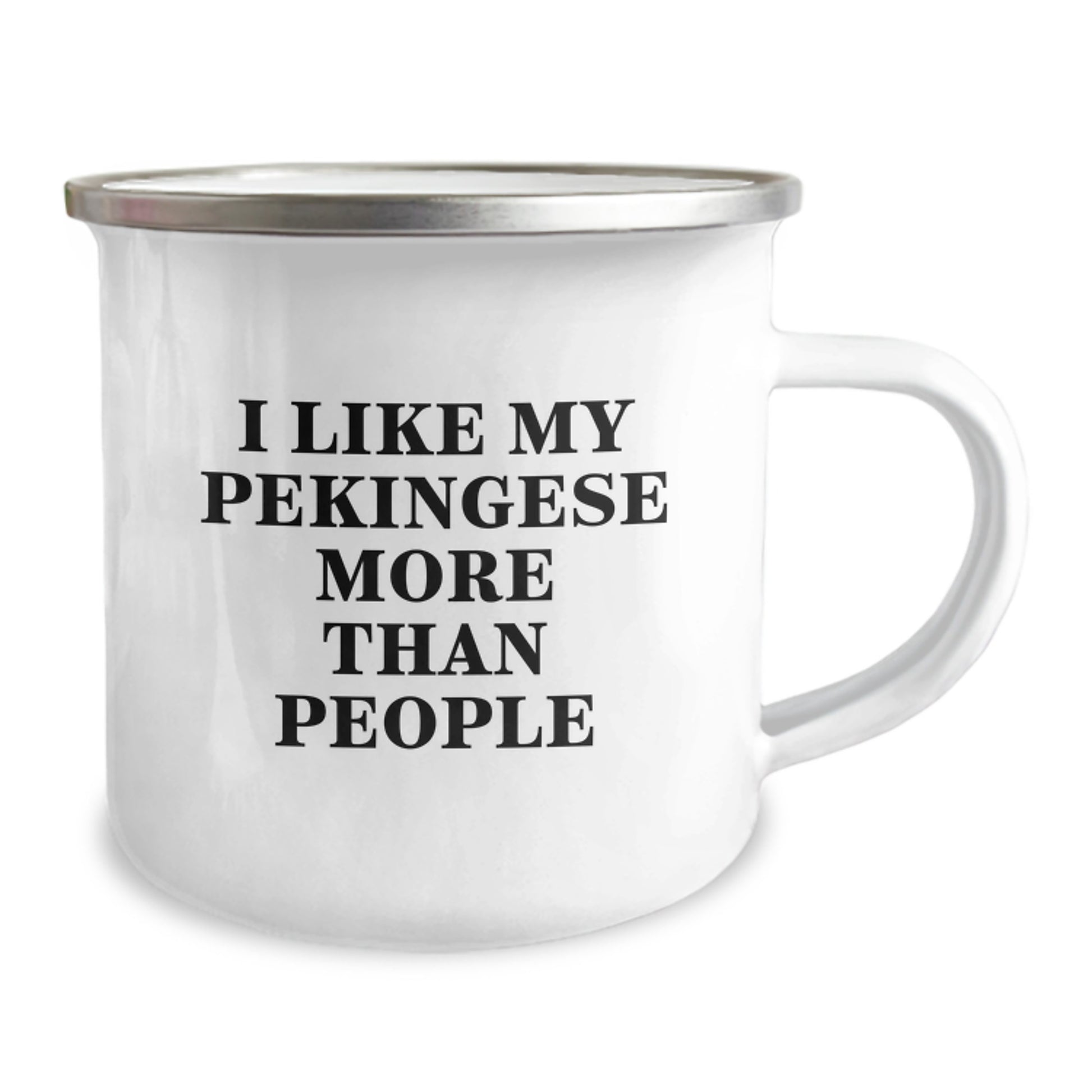 Funny Pekingese Dog Gifts from Friends - I Like My Pekingese More Than People Quote on Birthday Camping Mug - Image 2