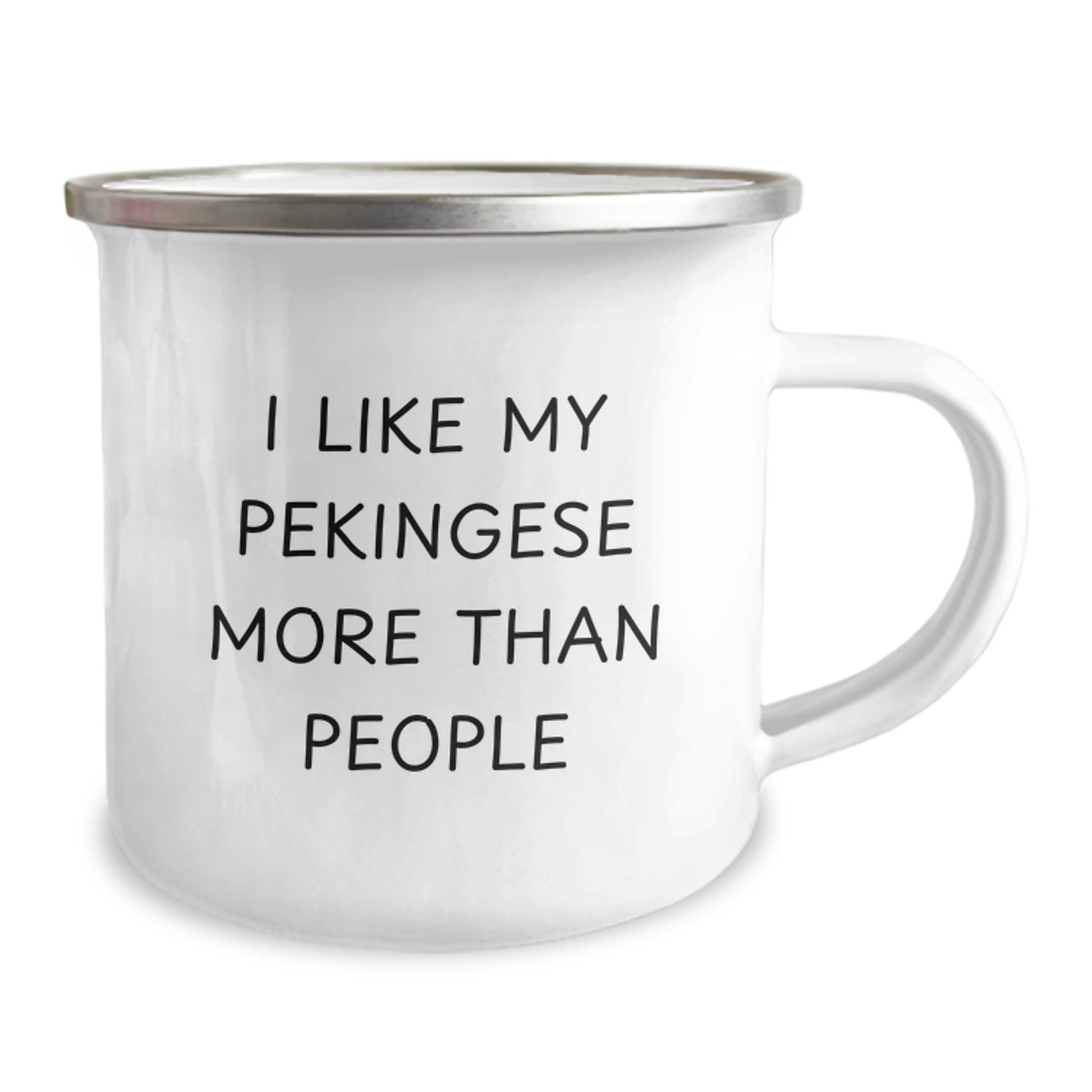 Pekingese Dog Lovers Gifts Funny Camping Mug 'I Like My Pekingese More Than People' from Friends, Gifts for Pekingese Dog Owner on Birthday - Image 2