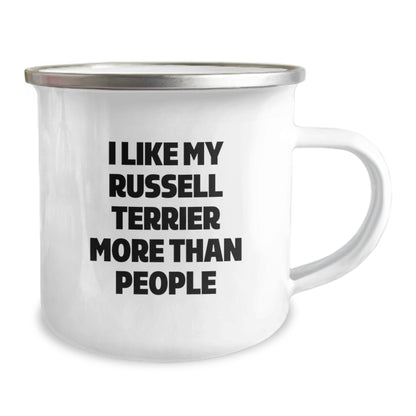 Russell Terrier Dog Lovers Camping Mug, I Like My Russell Terrier More Than People Funny Quote, Gifts from Friends and Family, Birthday Unique Presents for Him Her - Image 2