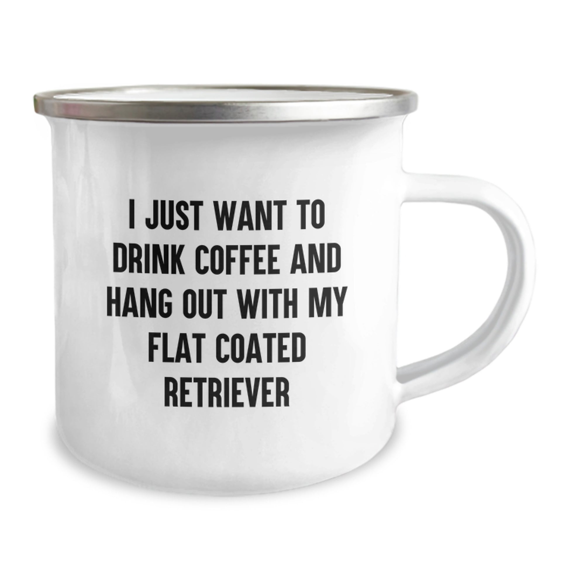 Funny Flat Coated Retriever Dog Gifts from Friends for Birthday Unique Camping Mugs - I Just Want To Drink Coffee And Hang Out With My Flat Coated Retriever - Image 2