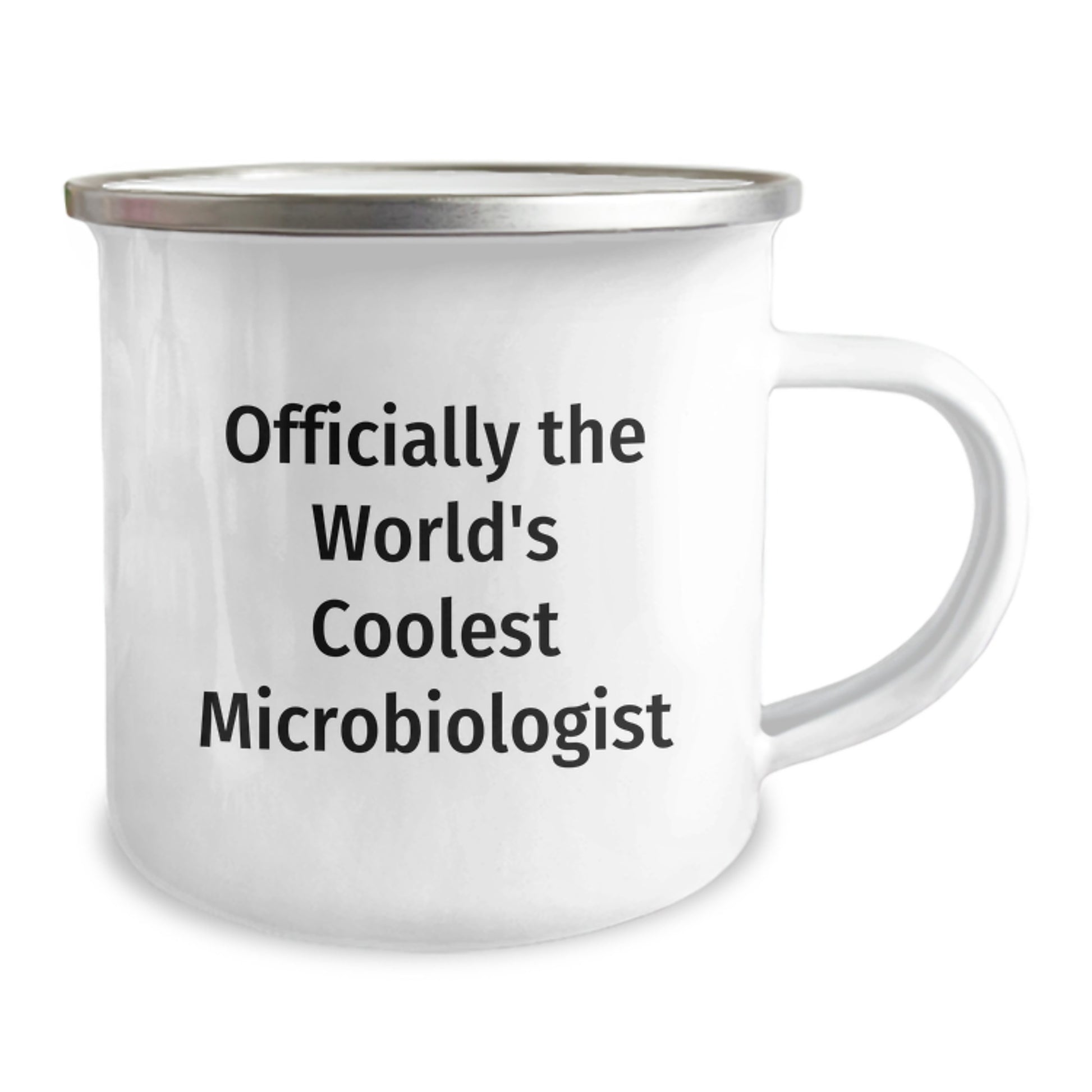 Funny Microbiologist Gifts for Christmas Unique Presents from Friends - 'Officially The World's Coolest Microbiologist' Camping Mug, Stainless Steel with Enamel Finish, 12 oz Capacity - Image 2